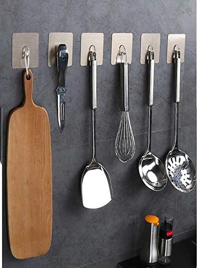 XEREBIAN Magic Plastic Sticker Series Self Adhesive Hooks Silver, Load Bearing Capacity of 3 Kg Each Hook Pack of 2 (Simple Hooks, 2) - Image 2